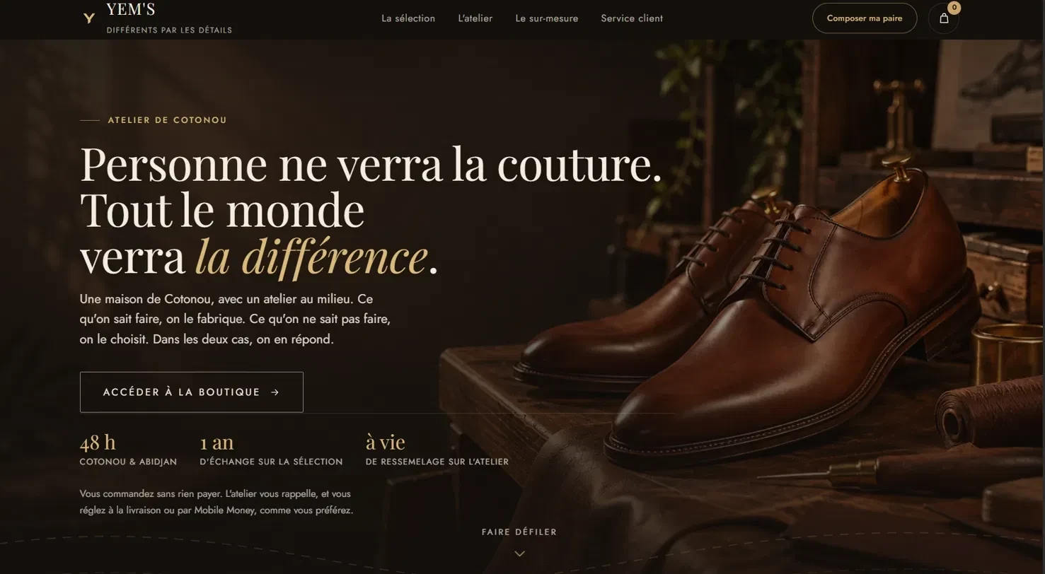Maison YEM'S online shop, homepage